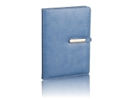 BKCPRO - Classic Blue Leatherette PU with Lock & Ballpoint pen